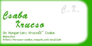 csaba krucso business card